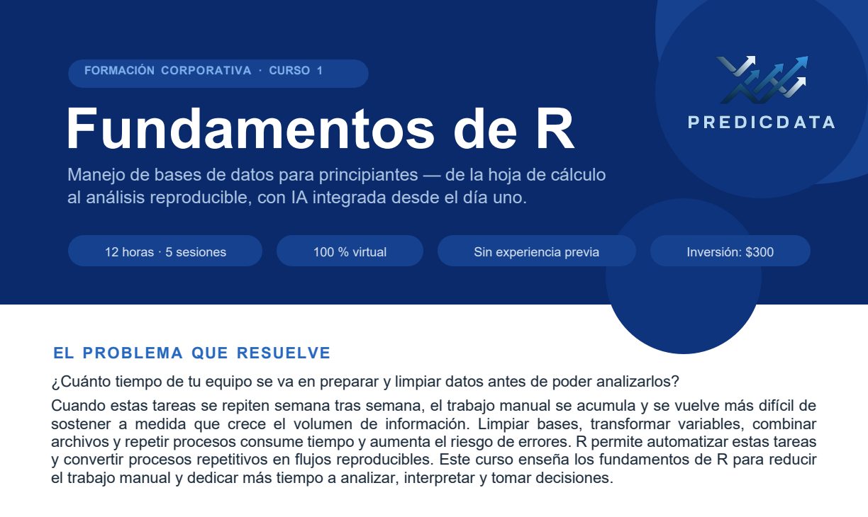Portada del programa Fundamentos de R