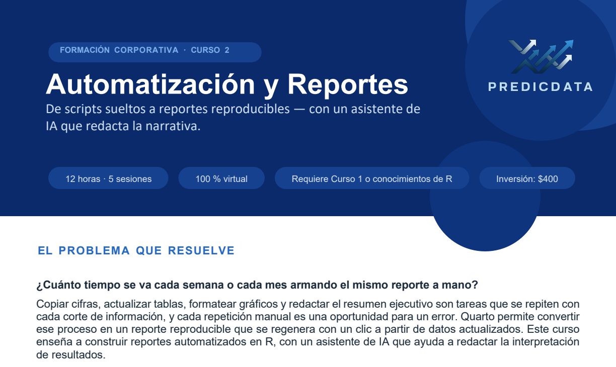 Portada del programa Automatización y Reportes